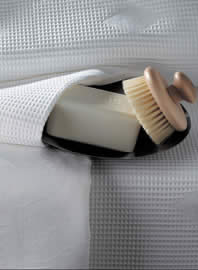 nomade white cotton waffle hand towels
