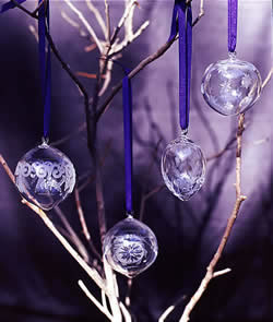william yeoward crystal christmas baubles